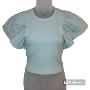 Honey & Sparkle Girls Mint Green Ruffle Sleeve Top Size Medium